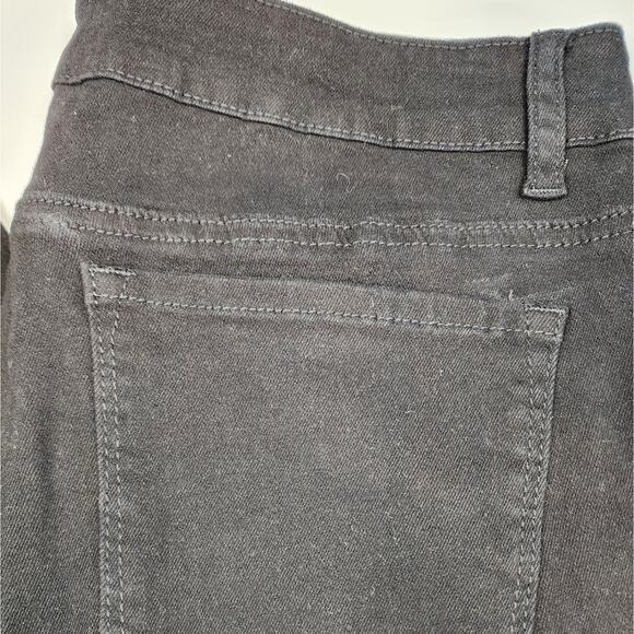 New Black High Rise Stretch Jeans Distressed Skinny Ripped Size L - Picture 6 of 8
